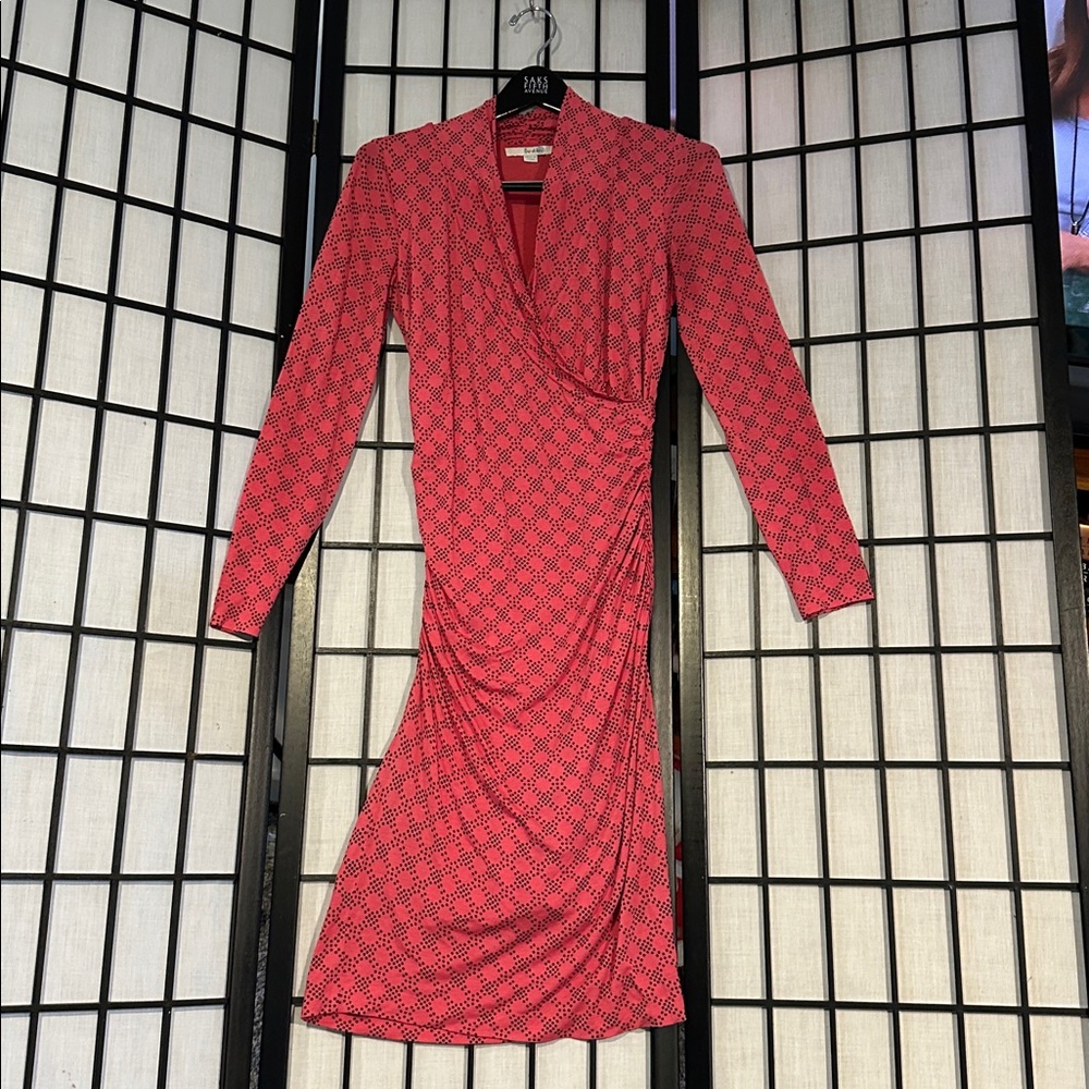 Boden Designer Pink and Black Wool Blend Lined Dress EUC Size 4R